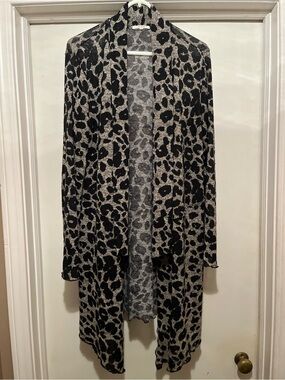 Maurice’s Leopard Print Open Front Cardigan - Black & Khaki